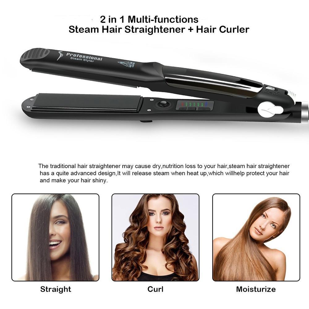 Professional 2 In 1 Steam Hair Straightener